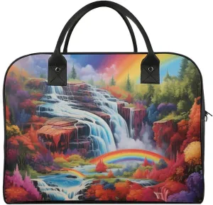 Rainbow Cascade Travel Duffel Bag Weekender Overnight Shoulder Bags Luggage Carrying Tote for Men Women