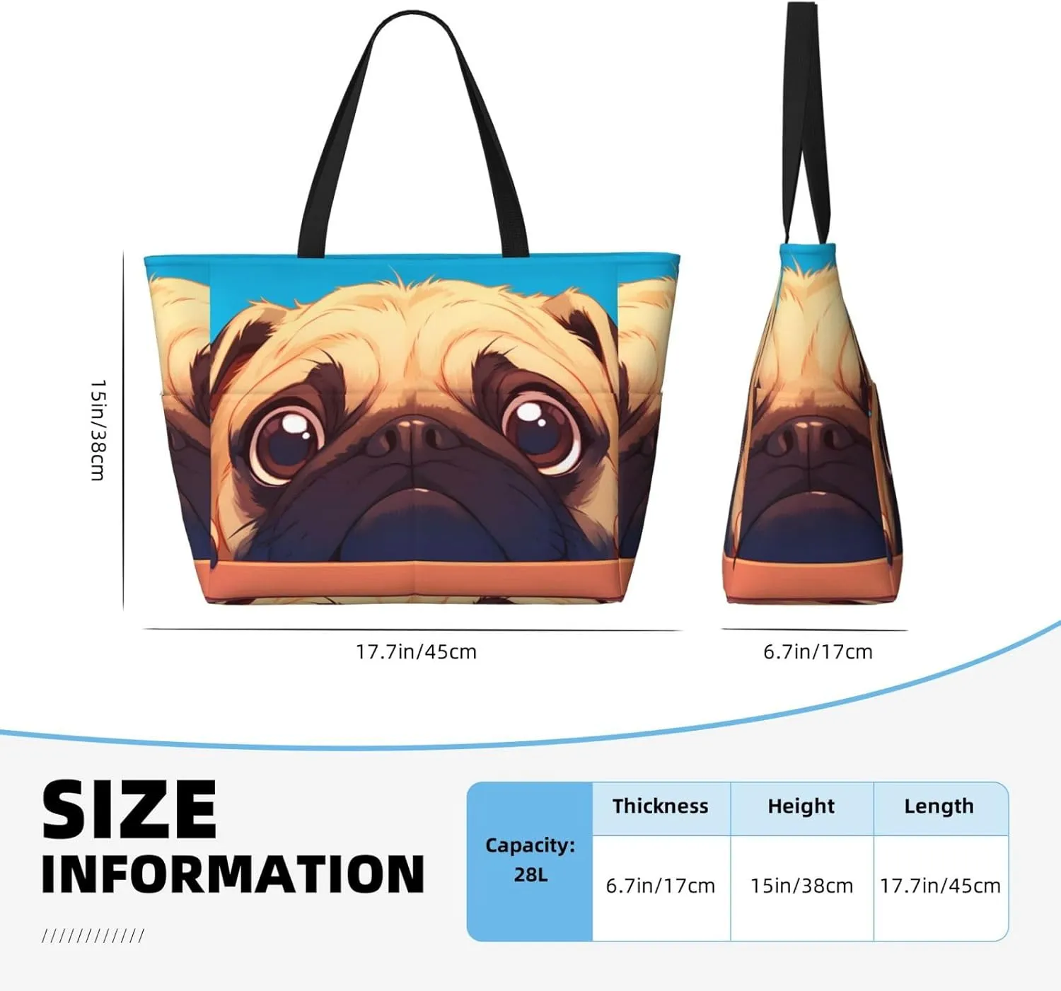 Rainbow Print Large Beach Tote Bag Women Waterproof Sandproof Zipper Beach Tote Bag For Pool Gym Grocery Travel With Wet