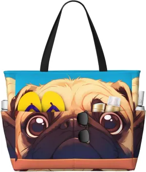 Rainbow Print Large Beach Tote Bag Women Waterproof Sandproof Zipper Beach Tote Bag For Pool Gym Grocery Travel With Wet
