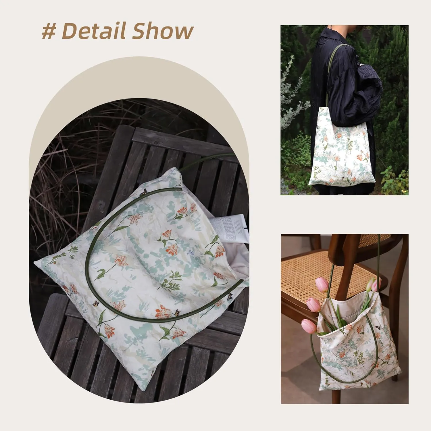 Rayon Hobo Bags for Women,Patterned Tote Bag,Large Capacity Shoulder Handbags with Inner Pockets