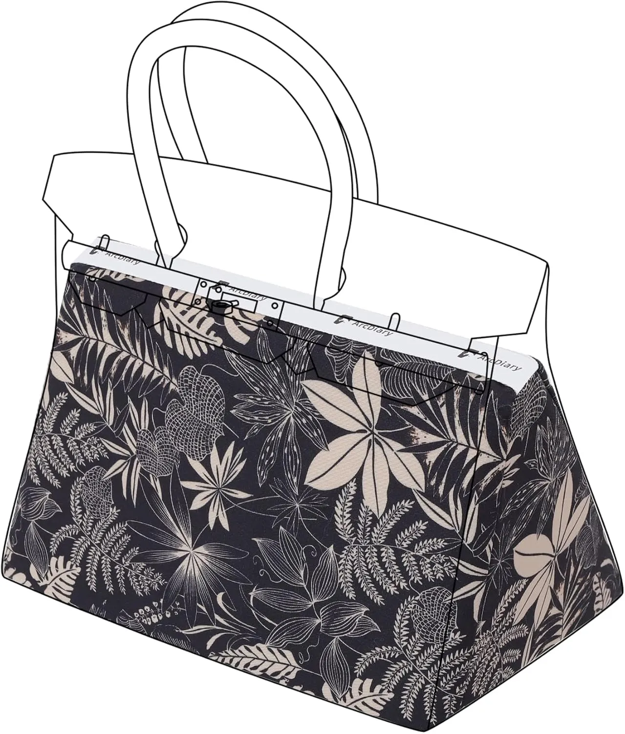 Rayon Purse Pillow Shaper Insert, unique pattern handbag shapers, Memory Foam, for Birkin 25/30/35/40 bags (BK20,Dark Fragrance)