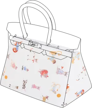 Rayon Purse Pillow Shaper Insert, unique pattern handbag shapers, Memory Foam, for Birkin 25/30/35/40 bags(BK25,Cat paradise)