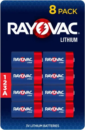 Rayovac 123A Lithium Batteries, 3V Lithium Photo Batteries (8 Battery Count)
