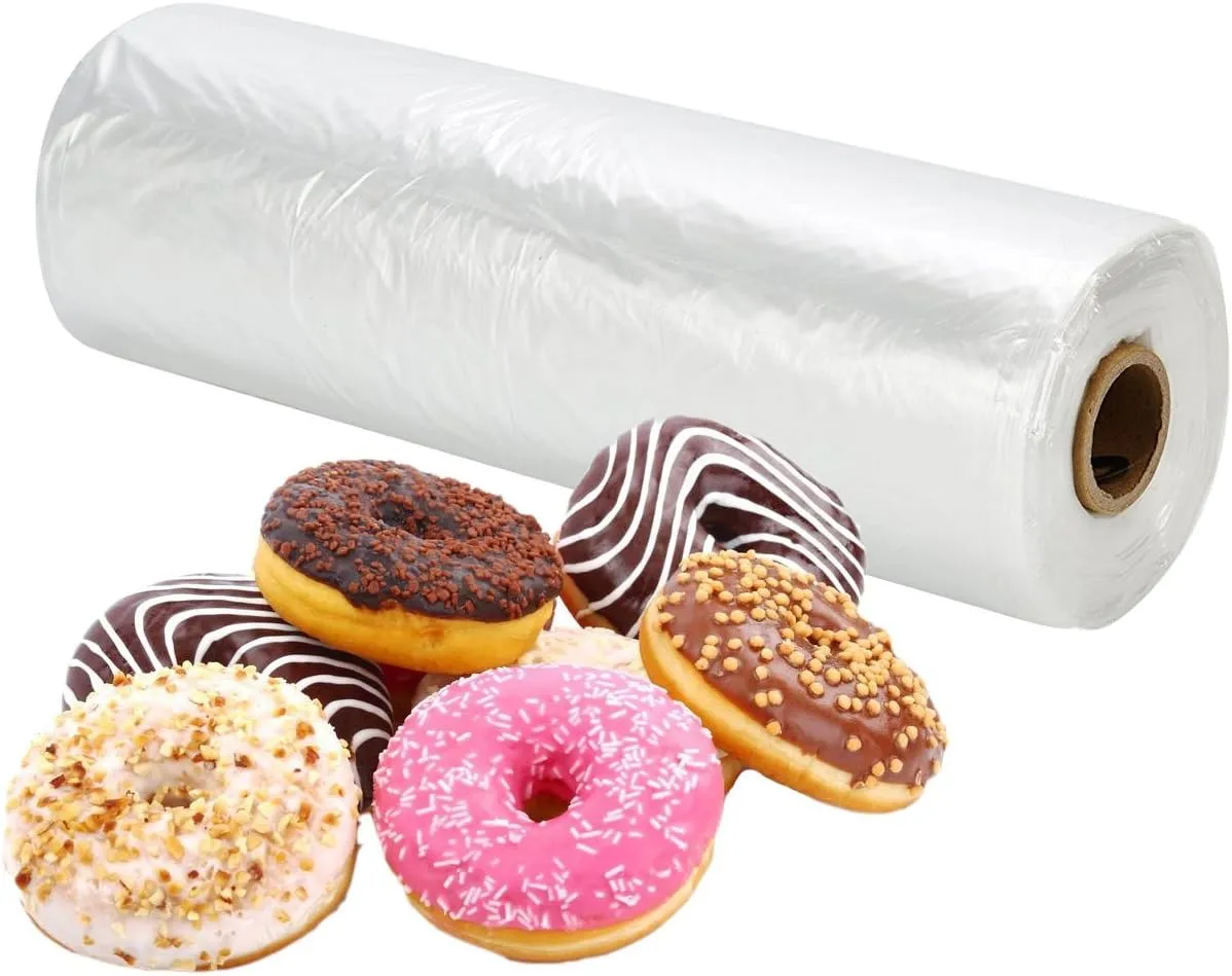 RBHK 12" X 20" Plastic Produce Bag on a Roll Clear Food Storage Bags for Fruits Vegetable, 350 Bags