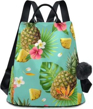 Realistic Pineapple Travel Backpack Purse for Women, Work Computer Bags Bookbag Lightweight 15.6 inch Laptop Bag School Backpack for Student Girls Casual High School College