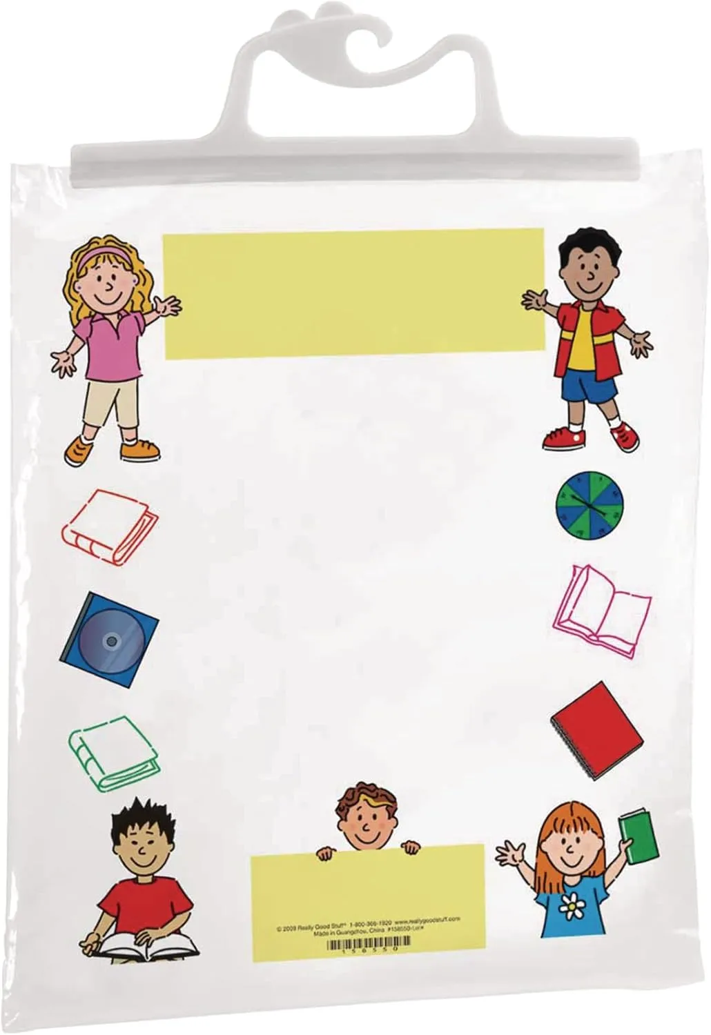 Really Good Stuff Hang-Up Clear Plastic Bags - 11”x13 3/4” - Set of 12 - Store Supplies, Books, Activities -Sturdy Snap Shut Hanging Take Home Totes- Preschool and Elementary Classroom Must Haves