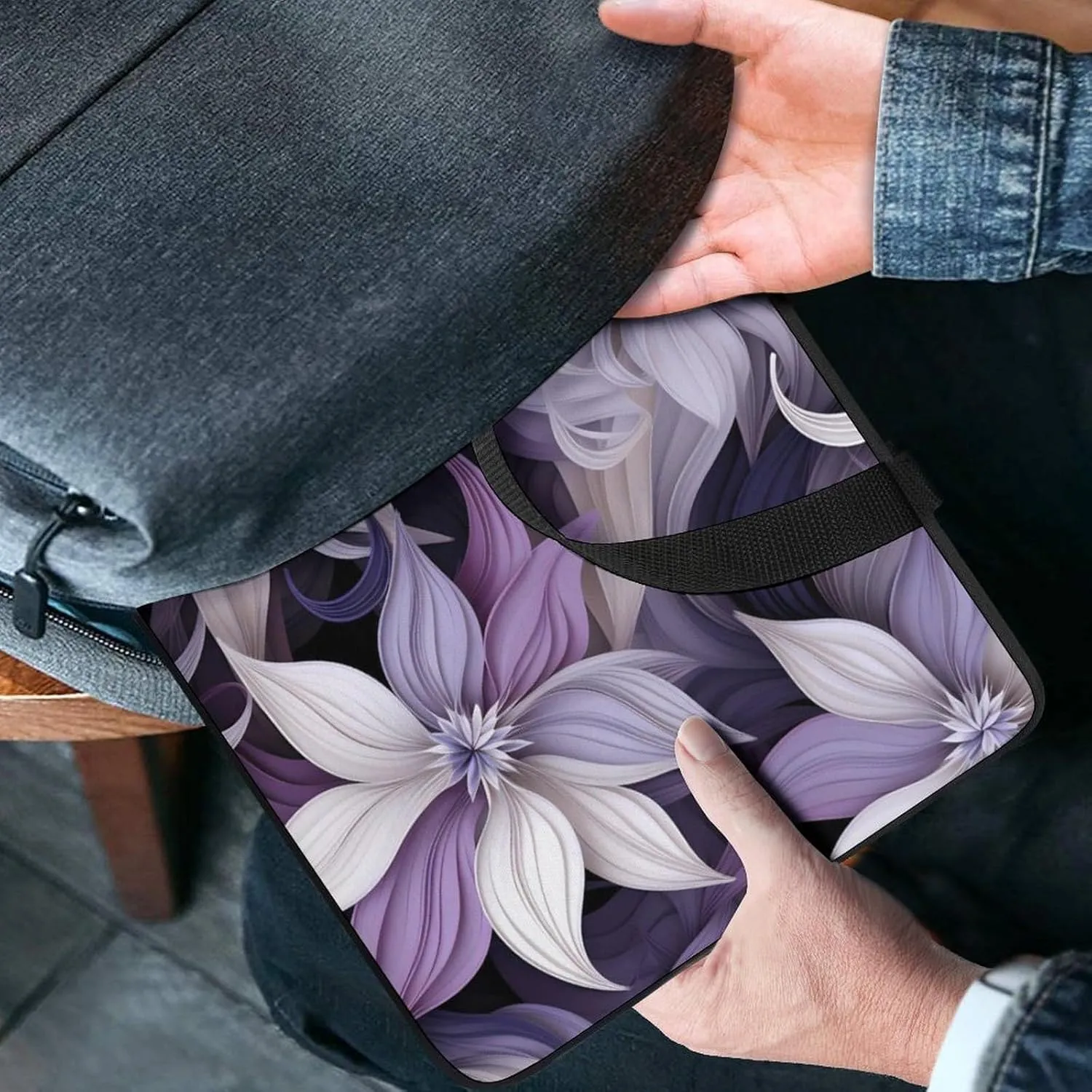 Redbud Purple Flower Plant Laptop Bag Lightweight Computer Bag Laptop Carrying Case Handbag for Work Business
