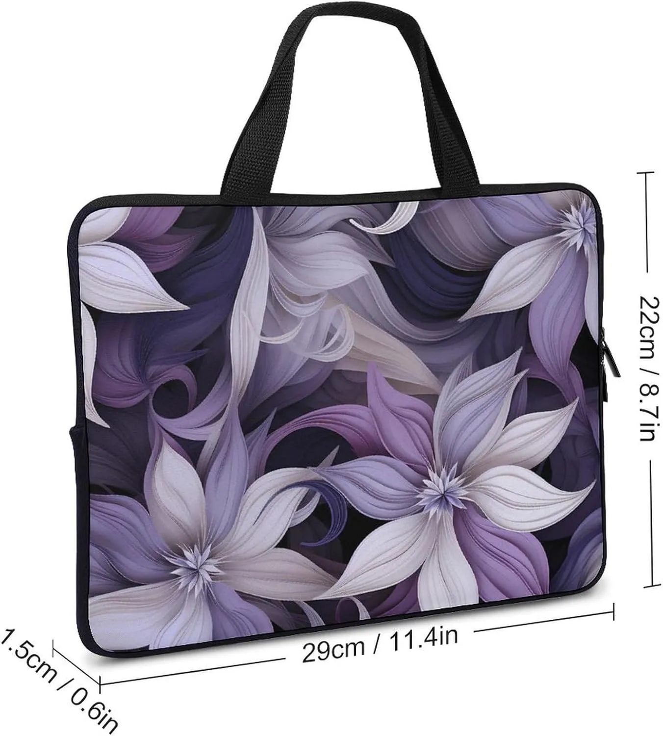 Redbud Purple Flower Plant Laptop Bag Lightweight Computer Bag Laptop Carrying Case Handbag for Work Business
