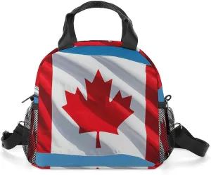 Retro Canada Flag Insulated Lunch Bag Portable Lunch Box Tote Cooler Bags Lunchbox For Travel Picnic Work