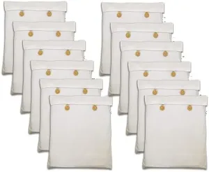 Reusable Cotton Saree Cover (set of 20) for Storage, Wardrobe Organizer bags saree bags cotton (16x14 inch, Beige)