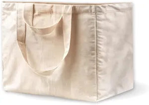 Reusable grocery bag - Canvas bags are oversized, sturdy and collapsible. The only bags with a removable rigid bottom.
