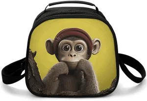 Reusable Lunch Bag for Women Lunch Tote Bags Insulated Lunch Box for Men Lunchbox Curious Monkey Lunch Cooler Bag Leakproof Lunch Container for Work Picnic Travel