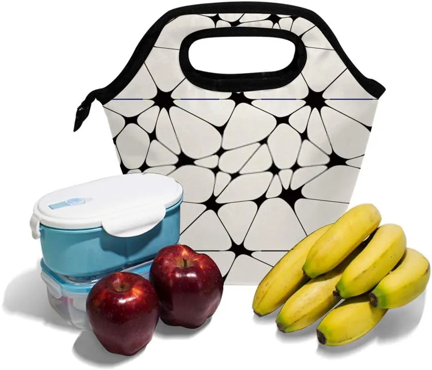 Reusable Lunch Bags Insulated Meal Prep Thermal Lunch Box Hot Cold Food Tote Leak Proof Portable Bag ﻿Lines Gather Office School Travel Camping Outdoor