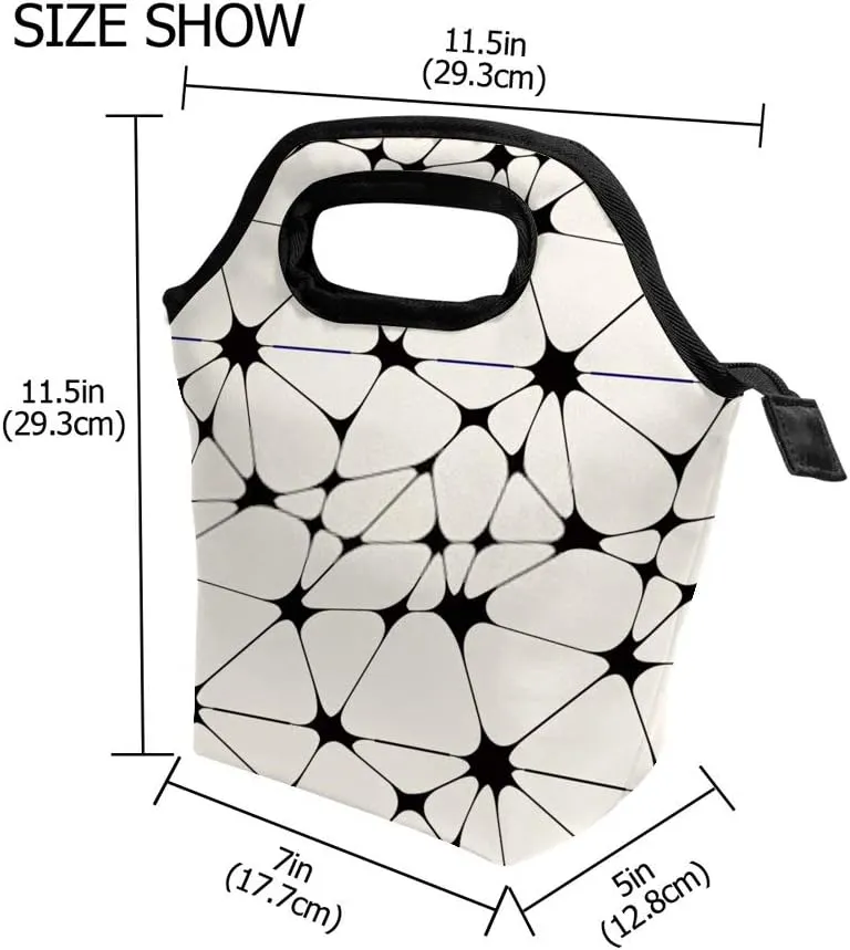 Reusable Lunch Bags Insulated Meal Prep Thermal Lunch Box Hot Cold Food Tote Leak Proof Portable Bag ﻿Lines Gather Office School Travel Camping Outdoor