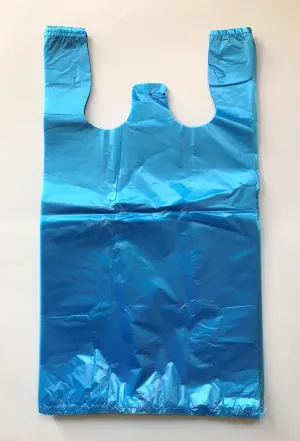 RG Large Plastic Grocery T-shirts Carry-out Bag Blue Unprinted 12 X 6 X 21 (500)