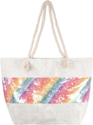 RIAH FASHION Large Reusable Eco Shopper Beach Tote - Canvas Fabric Travel Shoulder Bag Plaid Stripe, Animal, American Flag