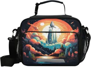 Rocket Space Planet Kids Lunch Box Insulated Lunch Bags Cooler Tote Bag with Removable Shoulder Strap for Boy Girl Student 20850411