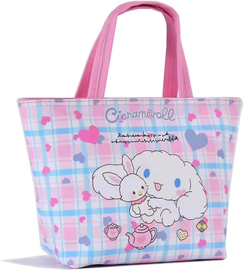 Roffatide Cinnamoroll Lunch Bag for Work Reusable Insulated Lunch Box Travel Picnic Container Thermal Cooler Sack Lunch Tote Bag for Women B
