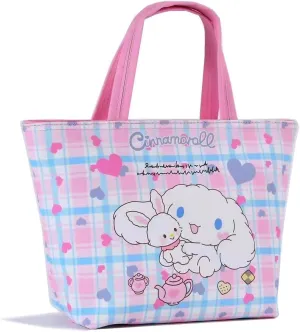 Roffatide Cinnamoroll Lunch Bag for Work Reusable Insulated Lunch Box Travel Picnic Container Thermal Cooler Sack Lunch Tote Bag for Women B