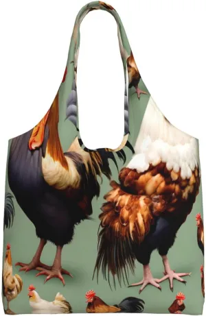 Rooster and Chicken Shoulder bag - convenient to carry, suitable for shopping, work and study