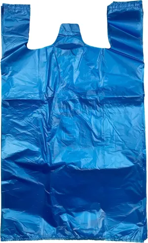 ROYAL 7 200CT Jumbo/Extra Large Plastic Grocery Reusable T-shirts Carry-out 19x10x32 Bags (BLUE, 200)