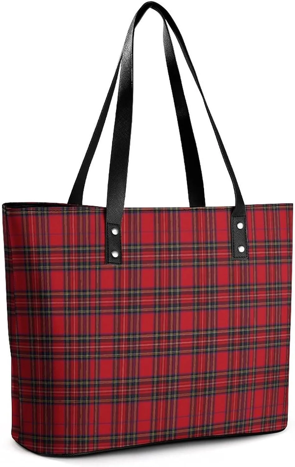 Royal Stewart Tartan Large Capacity Portable Leather Handbag