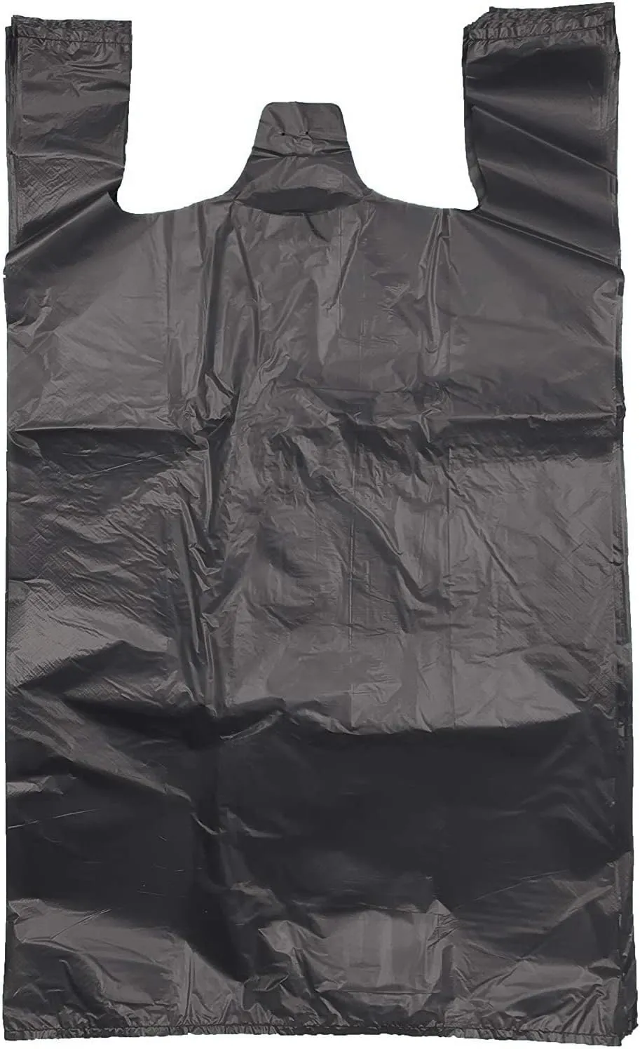 ROYAL7 Jumbo/Extra Large 19x10x32 Plastic Grocery Reusable T-Shirts Carry-Out Bags (BLACK, 200)