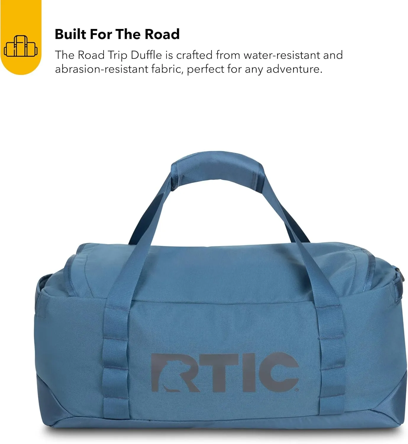 RTIC Road Trip Duffle Bag for Men and Women, Traveling Tote for Camp, Travel, Gym, Weekender, Camping, Overnight, Carry On, Sports, Spacious, Water Resistant, Medium, Storm