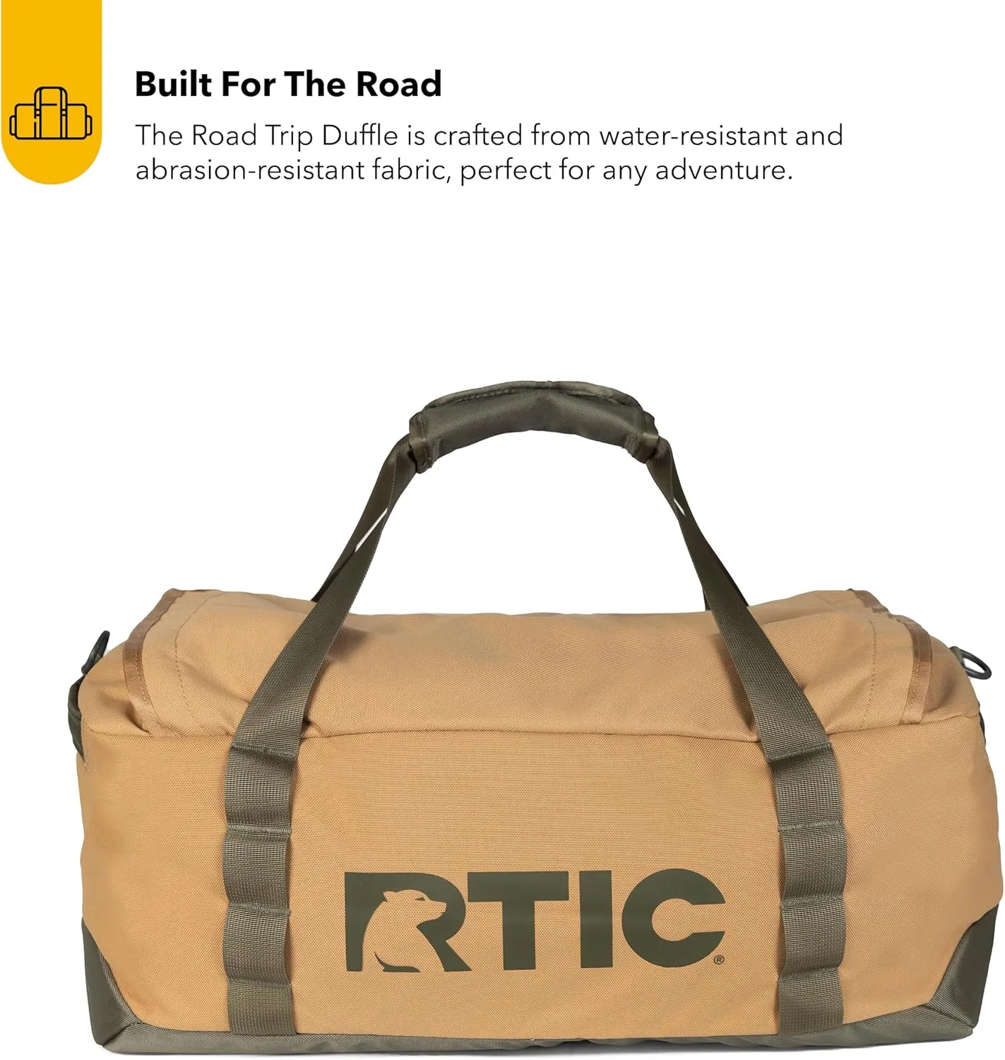 RTIC Road Trip Duffle Bag for Men and Women, Traveling Tote for Camp, Travel, Gym, Weekender, Camping, Overnight, Carry On, Sports, Spacious, Water Resistant, Medium, Trailblazer