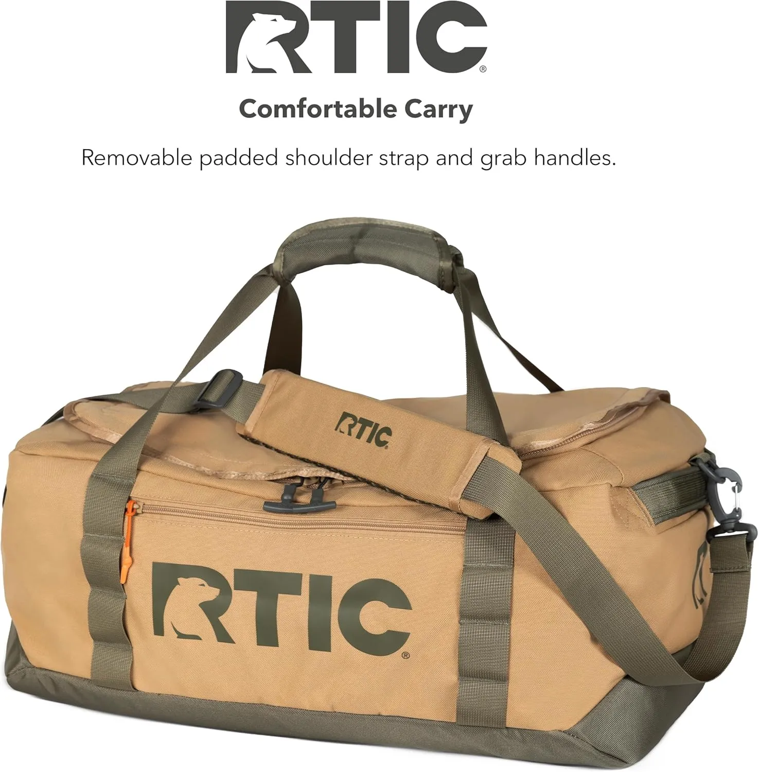 RTIC Road Trip Duffle Bag for Men and Women, Traveling Tote for Camp, Travel, Gym, Weekender, Camping, Overnight, Carry On, Sports, Spacious, Water Resistant, Medium, Trailblazer