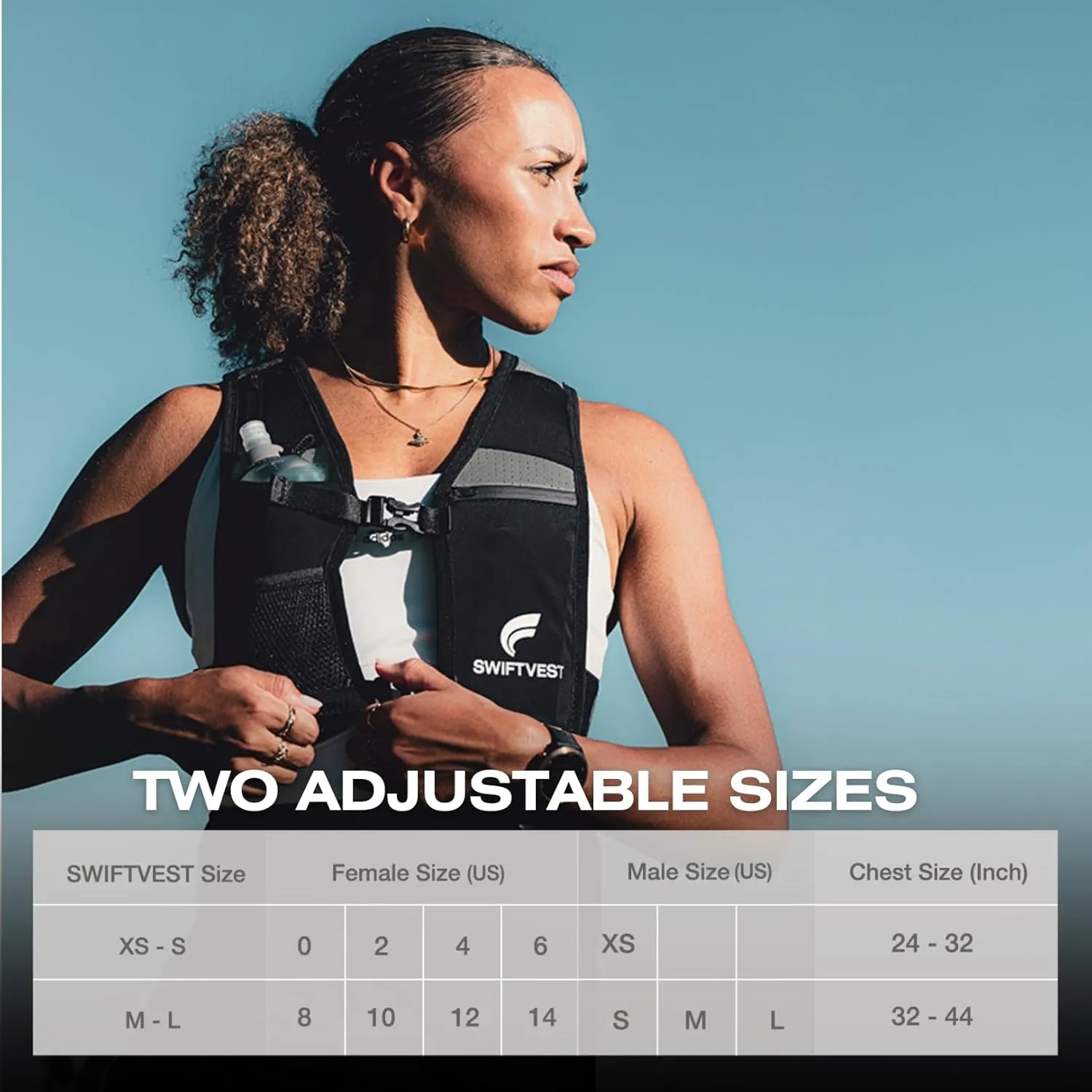 Running Phone Holder Vest with 500ml/17oz Running Vest Water Bottle | Running Water Vest | Reflective Hydration Vest | Adjustable | Light | 6 Pockets for Running Accessories | Men & Women