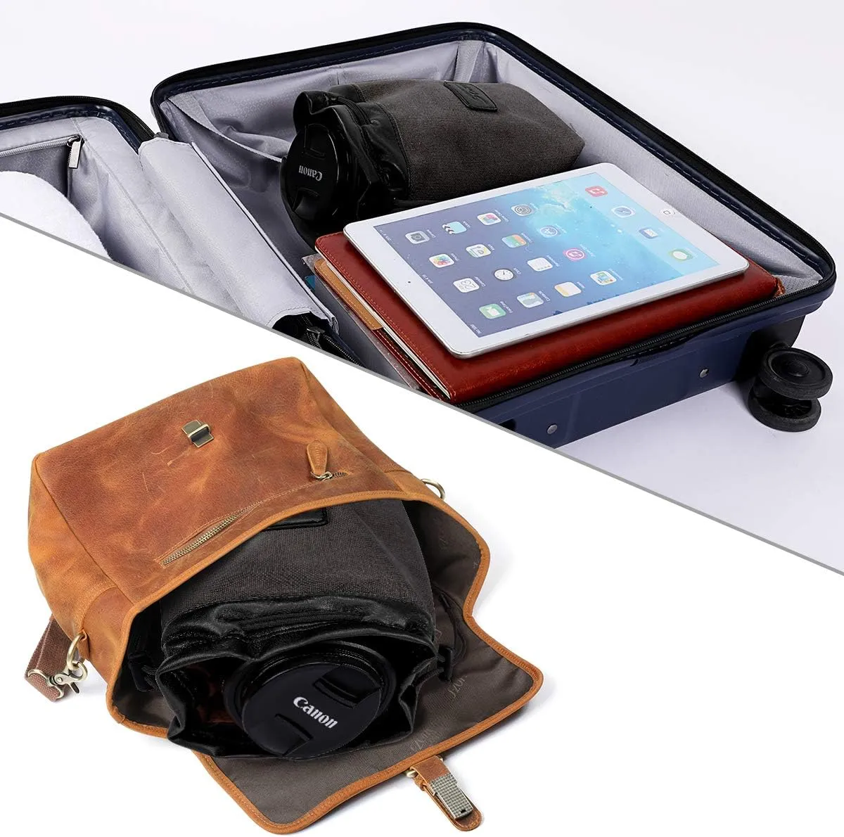 S-ZONE Soft Camera Bag DSLR Insert Handbag Drawstring Lens Case Compatible with Canon Nikon Sony