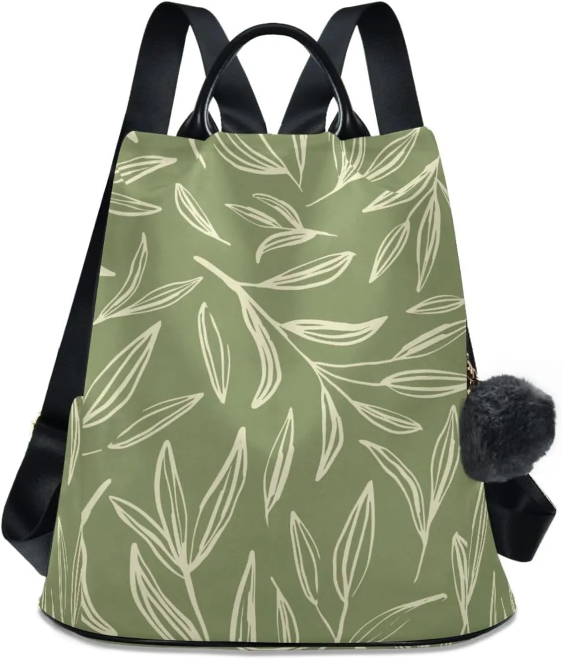 Sage Green Botanical Leaves Travel Backpack Purse for Women, Work Computer Bags Bookbag Lightweight 15.6 inch Laptop Bag School Backpack for Student Girls Casual High School College