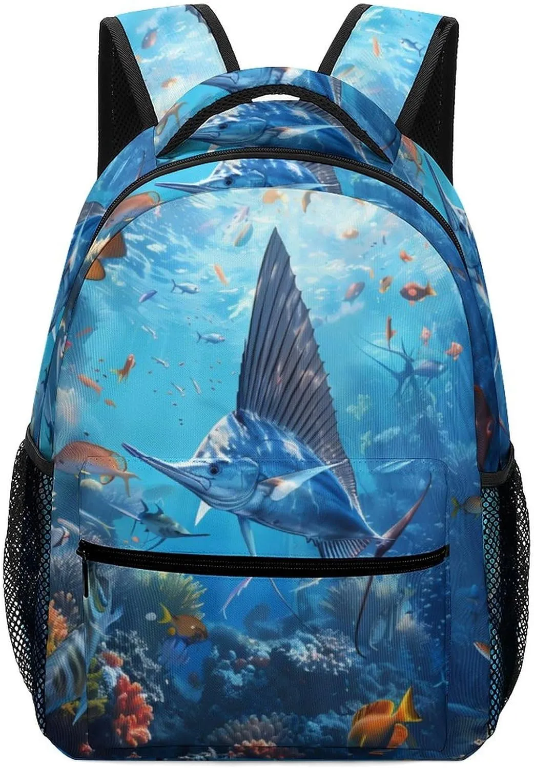 Sailfish Coral Reefs Travel Backpack for Men Women Water Resistant Luggage Daypack Business Weekender Bag
