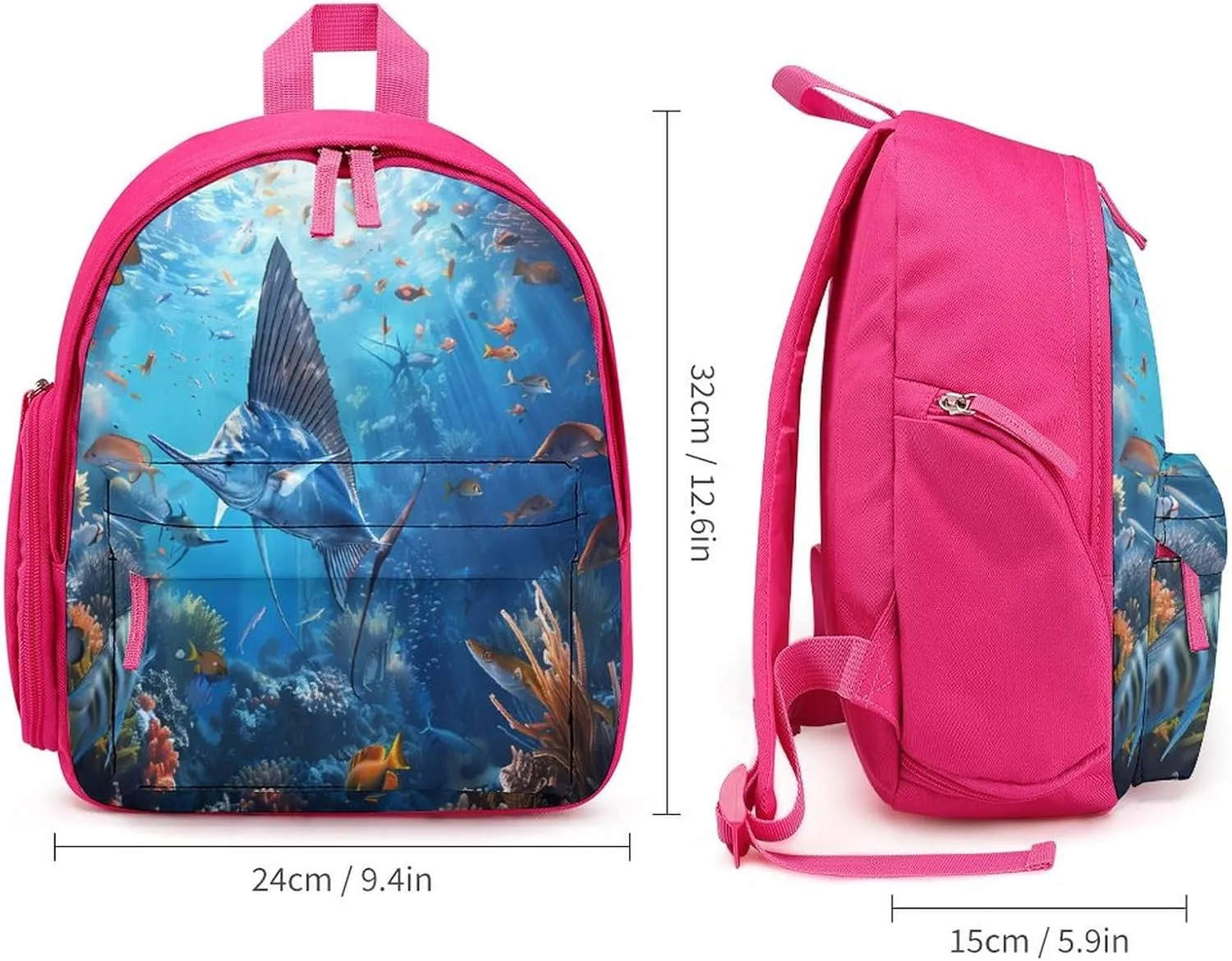 Sailfish Coral Reefs Travel Backpack Water Resistant Luggage Daypack Business Weekender Bag for Men Women
