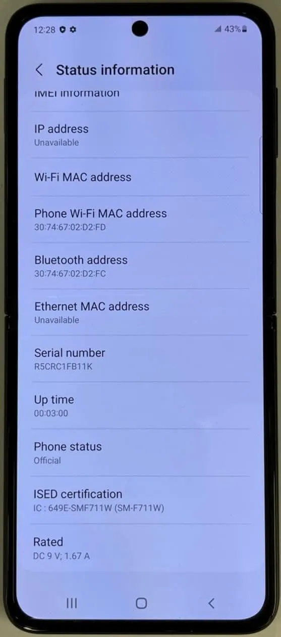 SAMSUNG Galaxy Z Flip 3 5G, US Version, 128GB, Lavender - AT&T (Renewed)