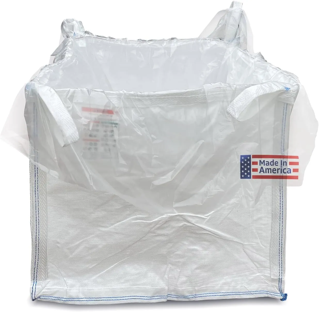 Sandbaggy Clear FIBC Bulk Bag Liners | Made in USA | Liners Fits Bulk Bags Up to 55" x 55" x 75" | Built w/ 1 Month UV | Heavy Duty 1.5 Mil Thick (Pack of 100)