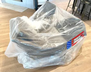 Sandbaggy Furniture Cover Plastic Bag | Made in USA | for Moving or Storage of Dining Chairs, Tables & More | Covers up to 55" x 60" | Waterproof & Dustproof Bags | 1.5 Mil Thick (10, Clear)