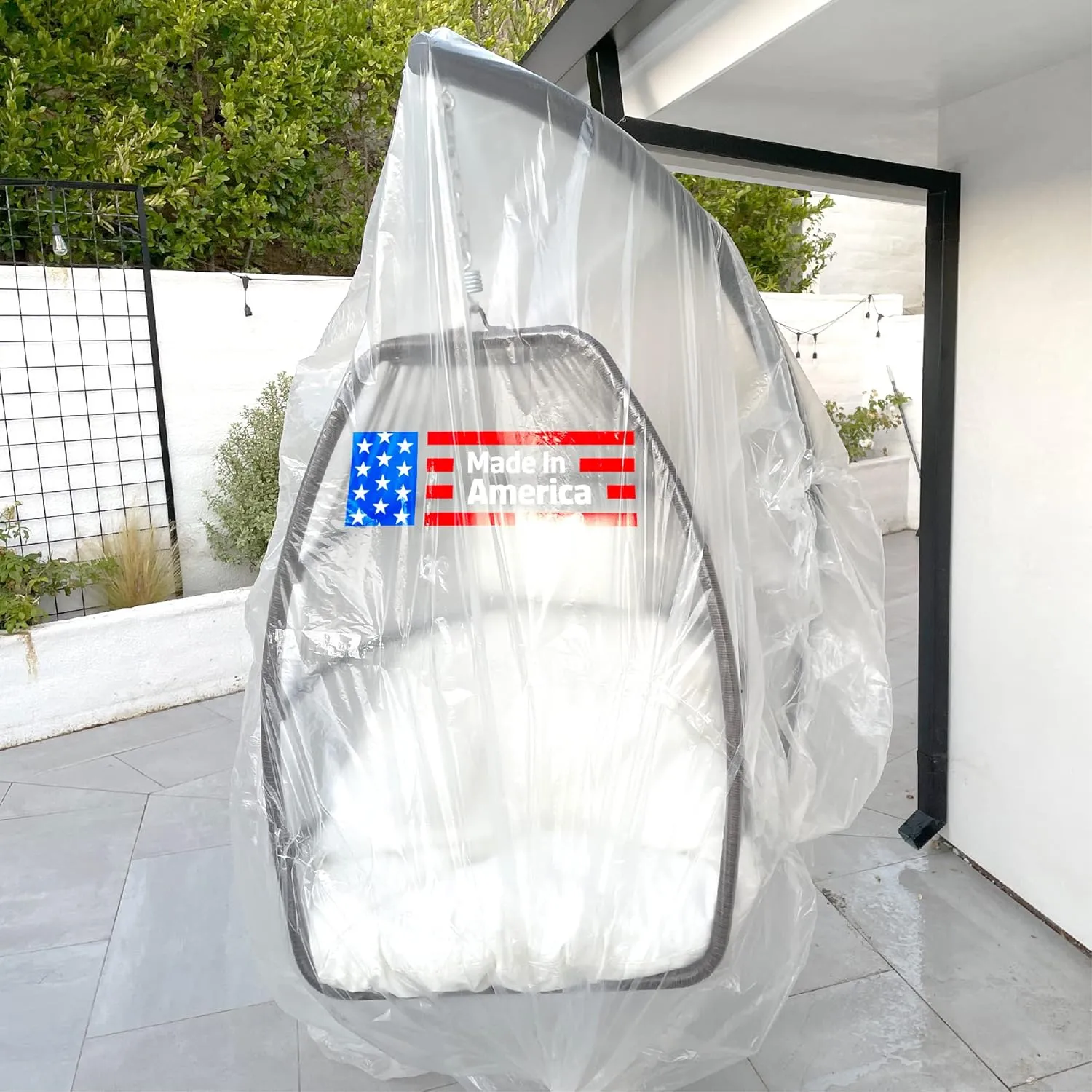 Sandbaggy Furniture Cover Plastic Bag | Made in USA | for Moving or Storage of Dining Chairs, Tables & More | Covers up to 55" x 60" | Waterproof & Dustproof Bags | 1.5 Mil Thick (10, Clear)