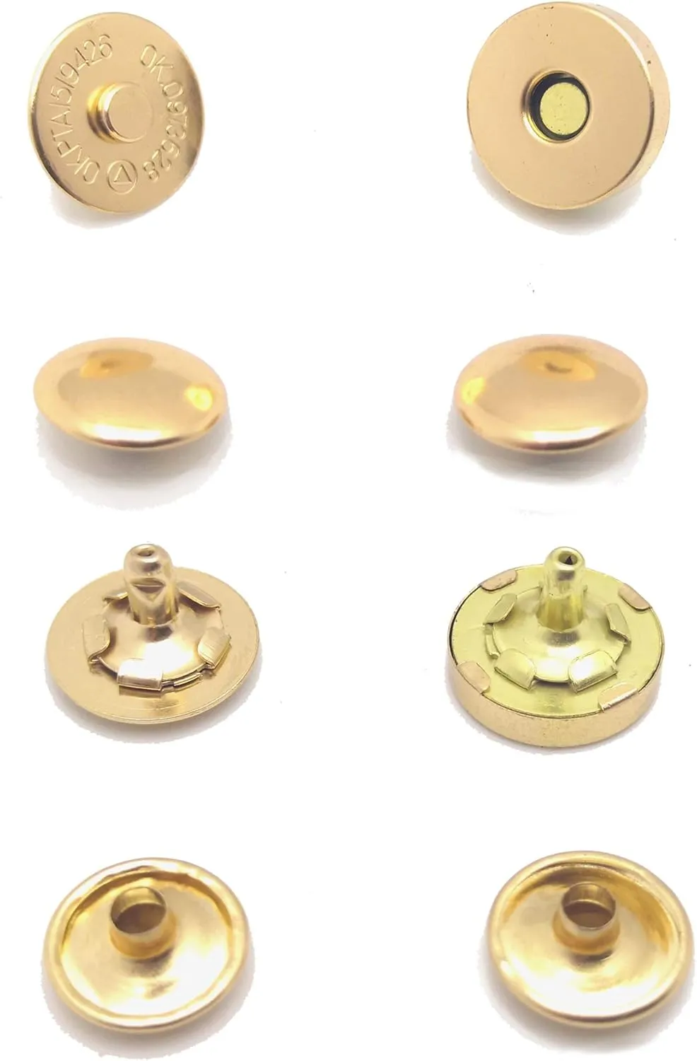 Sbest 20 Sets 14MM Coppery Strong Magnetic Button Clasps,Round Magnetic Snaps Bag Button Clasps Closure Purse Handbag with Washer Nickel DIY Craft Sets for Sewing (Beautiful Style 14mm, Gold)
