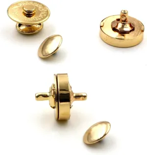 Sbest 20 Sets 14MM Coppery Strong Magnetic Button Clasps,Round Magnetic Snaps Bag Button Clasps Closure Purse Handbag with Washer Nickel DIY Craft Sets for Sewing (Beautiful Style 14mm, Gold)