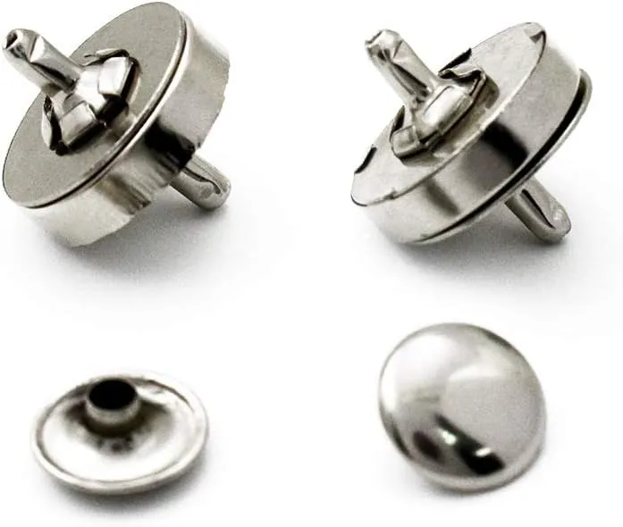 Sbest 20 Sets 18MM Coppery Strong Magnetic Button Clasps,Round Magnetic Snaps Bag Button Clasps Closure Purse Handbag with Washer Nickel DIY Craft Sets for Sewing (Beautiful Style 18mm, Silver)