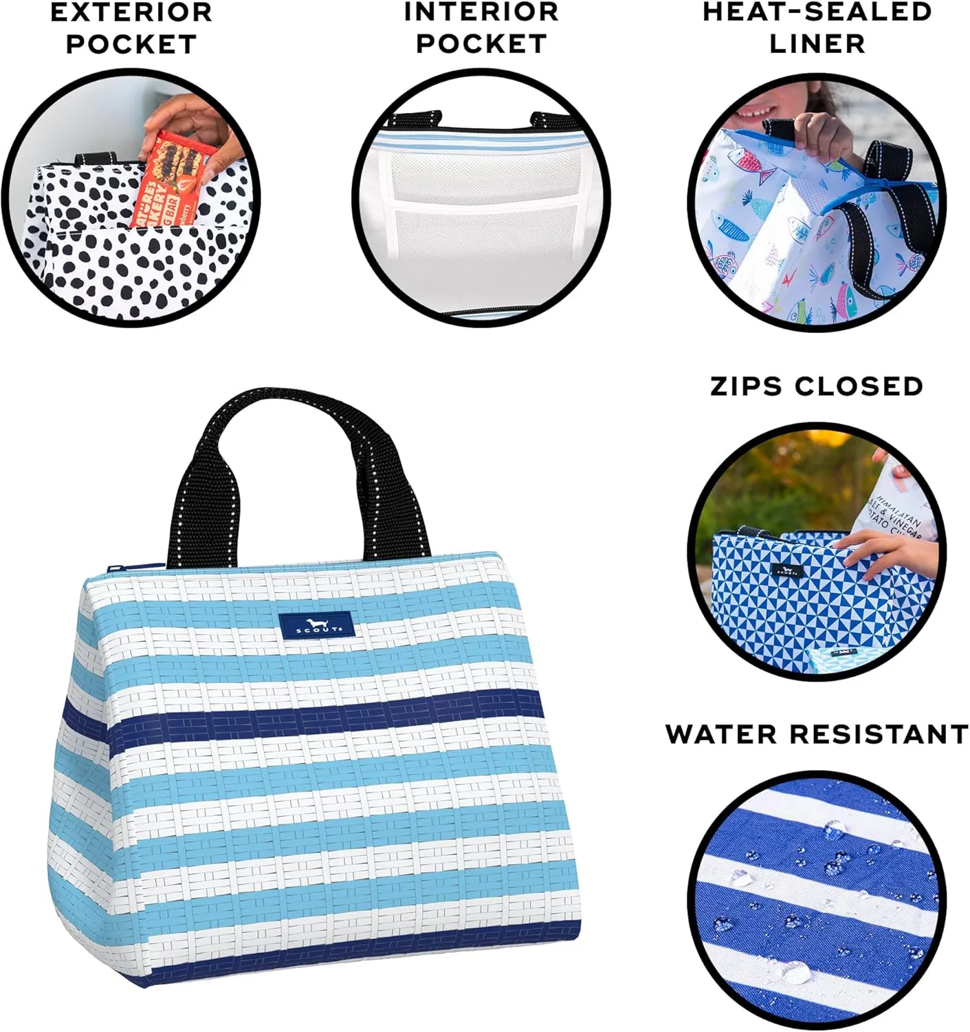 SCOUT Eloise Lunch Bag, Handbag-Inspired Design, Zip Closure and Outside Pocket