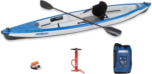 Sea Eagle RazorLite Inflatable Kayak - Lightweight, Drop Stitch, High Speed Touring Kayak - Solo or Tandem - Tall Back Seat(s), Paddle(s), Backpack, Skeg and Pump