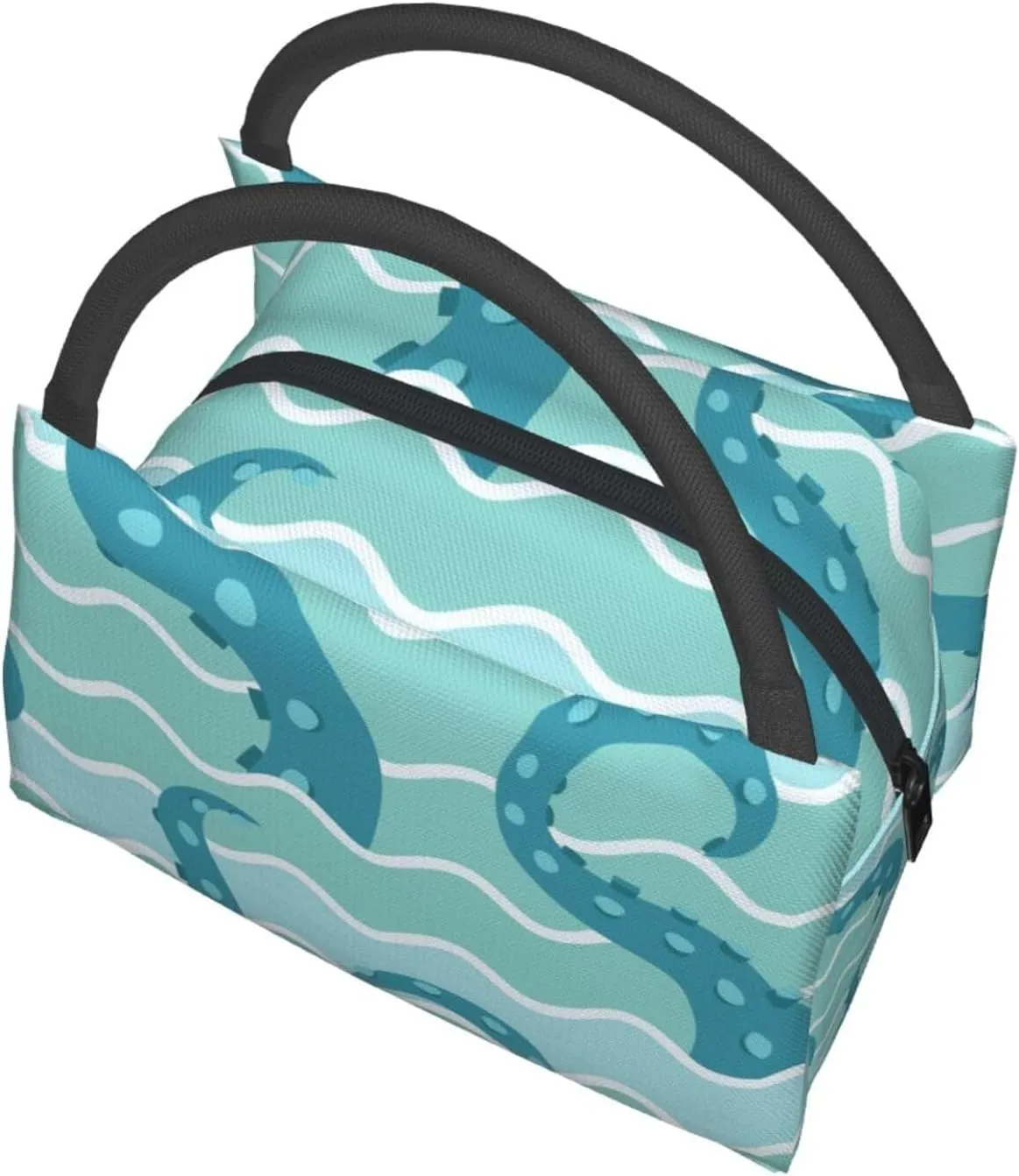 Sea Wave Octopuses Tentacle Lunch Bag for Women Men Adult Portable Insulated Lunch Box Tote Bag Reusable Travel Work Leakproof Thermal Cooler Lunch Snack Bags for Outdoor Office Picnic Camping