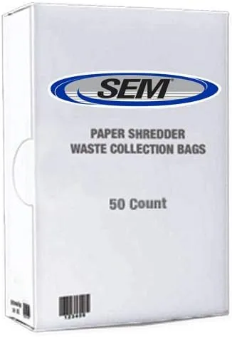 Security Engineered Machinery SEM Shredder Waste Collection Bags (50 Plastic Bags/case)