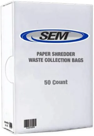 Security Engineered Machinery SEM Shredder Waste Collection Bags (50 Plastic Bags/case)