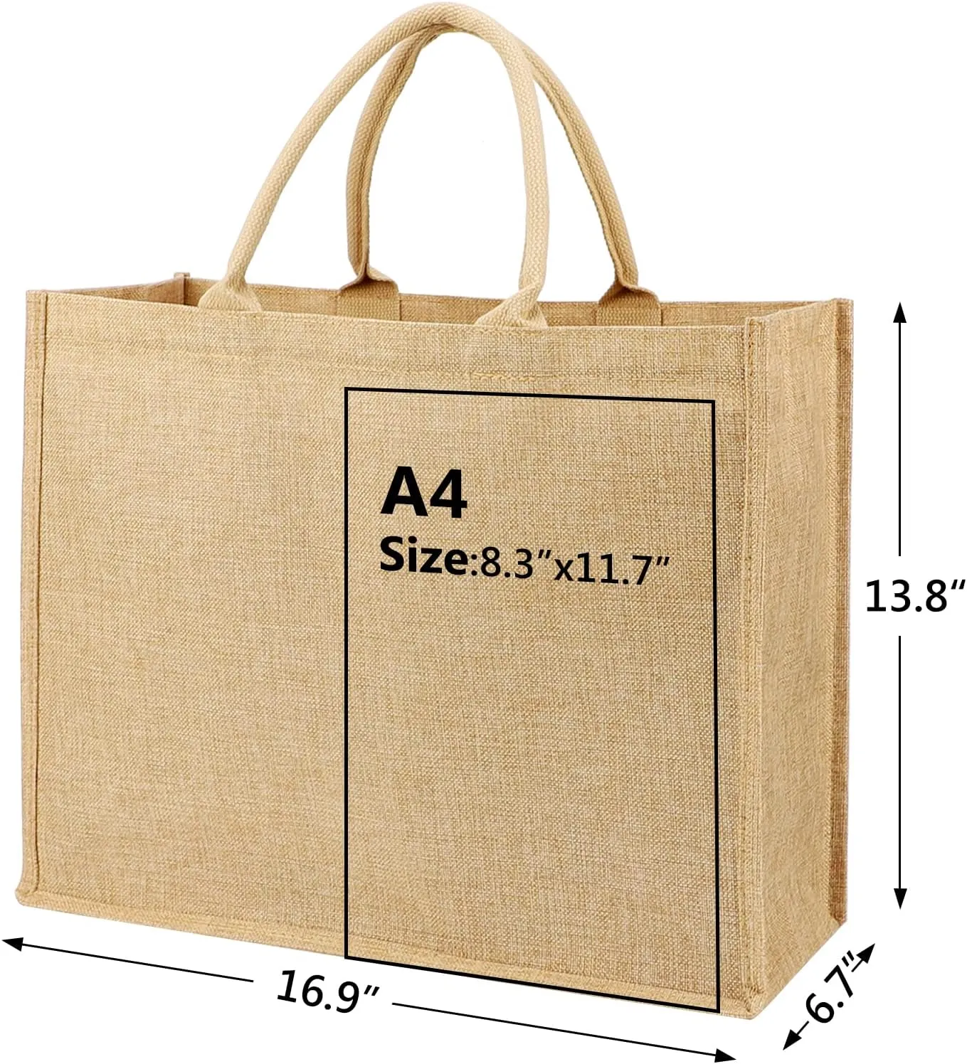 Segarty 6 Pack Reusable Shopping Bag, 17x14x7 Large Grocery Tote Foldable Washable Heavy Duty Storage Bags with Reinforced Handles Lightweight Tote Bulk for Kitchen Groceries Food Storage