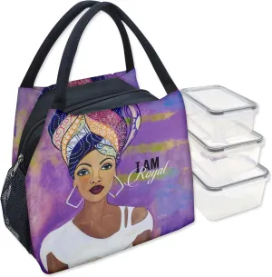 Shades of Color African American Lunch Bag, Reusable, Insulated, with Shoulder Strap, for Hiking, Picnic, Beach, Office—Perfect Gift for Black Women