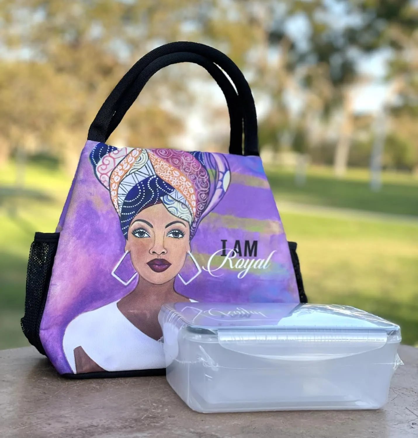 Shades of Color African American Lunch Bag, Reusable, Insulated, with Shoulder Strap, for Hiking, Picnic, Beach, Office—Perfect Gift for Black Women